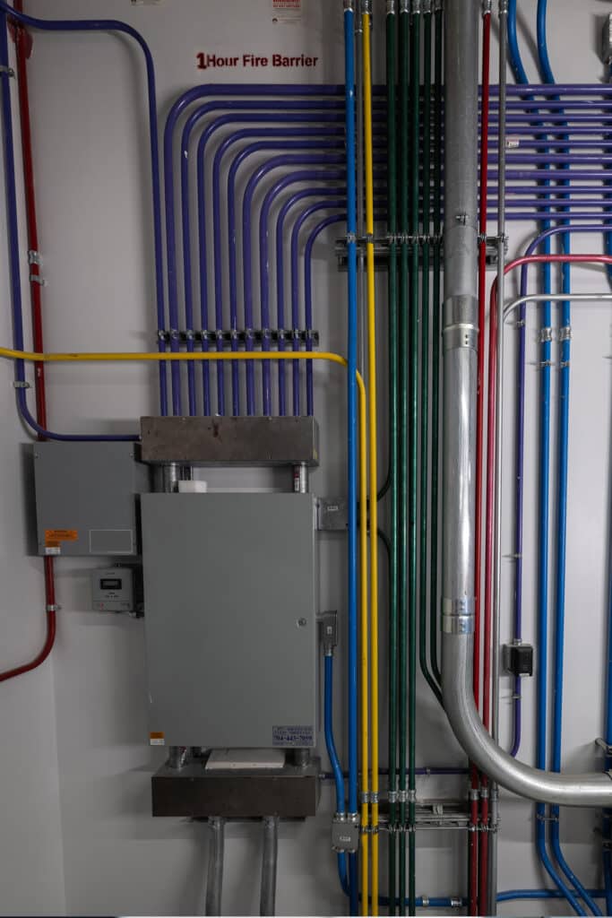 organized and color coded wiring for building
